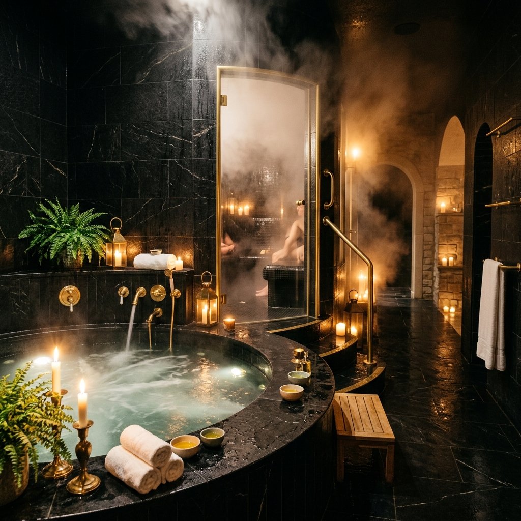Relaxing spa treatment room