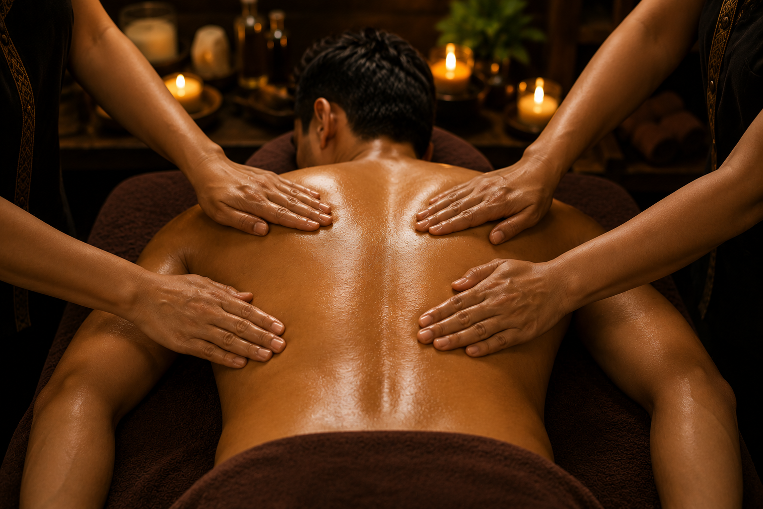 Four hands massage treatment